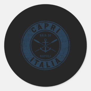 Adesivo Redondo Capri Itália Boat Anchor Oars