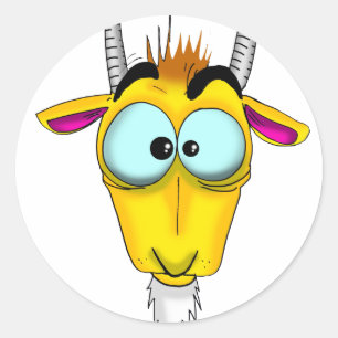 Adesivo Redondo Capricorn Cartoon