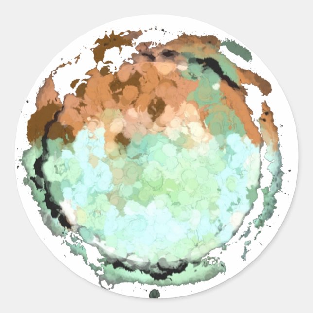 Adesivo Redondo Capricorn Green Moon Sticker (Frente)