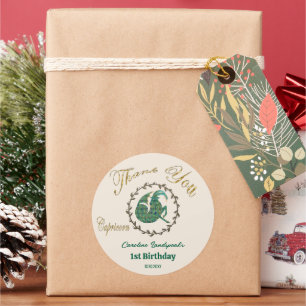 Adesivo Redondo Capricórnio Embalado Floral Dourado Escuro Zodiac