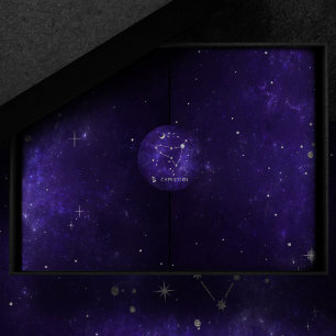 Adesivo Redondo Capricórnio Roxo Astrologia Horóscopo