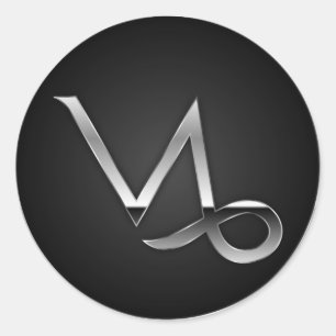 Adesivo Redondo Capricórnio - Símbolo Zodiac