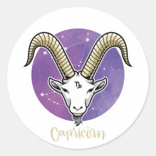Adesivo Redondo Capricórnio Sticker - Zodiac