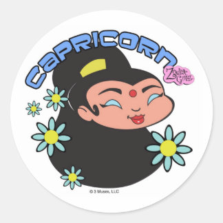 Adesivo Redondo Capricórnio Stickers