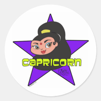 Adesivo Redondo Capricórnio Stickers