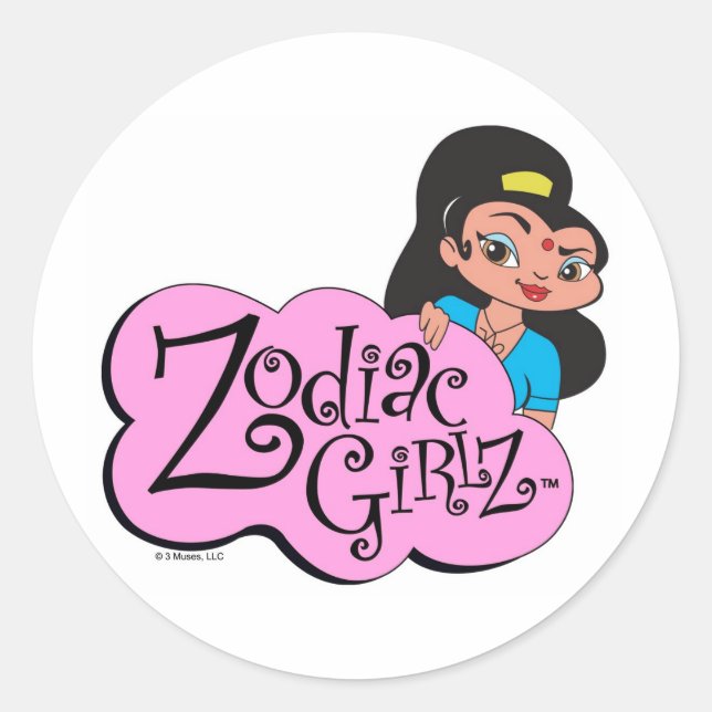 Adesivo Redondo Capricórnio Stickers (Frente)