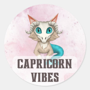 Adesivo Redondo Capricórnio Zodiac Decal para Amantes de Astrologi