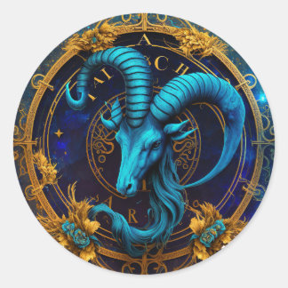 Adesivo Redondo Capricórnio Zodiac Gráfico