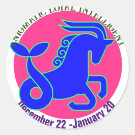 Adesivo Redondo Capricórnio Zodiac - Sinal personalizado