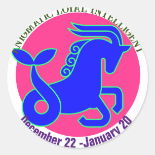 Adesivo Redondo Capricórnio Zodiac - Sinal personalizado