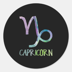Adesivo Redondo Capricórnio Zodíaco Símbolo Astrologia Marinha