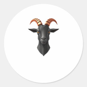 Adesivo Redondo Caprino cortado Ouvido 3d - Animais World Sticker
