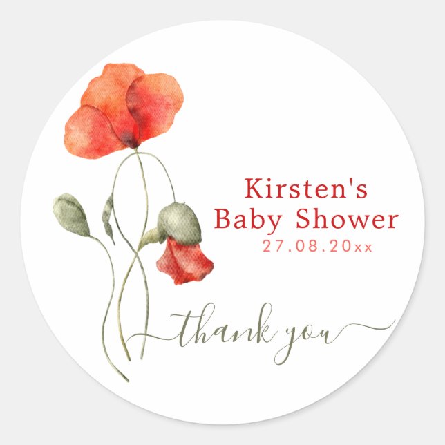 Adesivo Redondo Cápsulas de Aquarela Elegante - Chá de fraldas Obr (Frente)