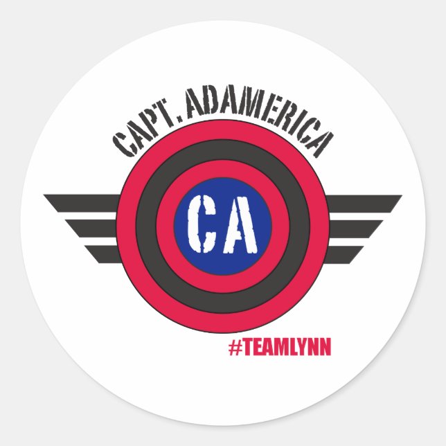 Adesivo Redondo Capt Adamerica Round Sticker (Frente)