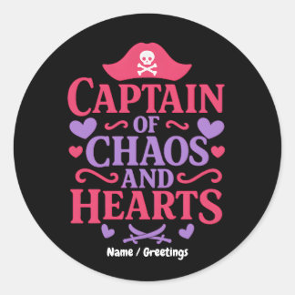 Adesivo Redondo Captain of Chaos and Hearts Pirate Graphic
