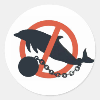 ADESIVO REDONDO CAPTIVEIRO DO GOLFINHO DA PROIBIÇÃO