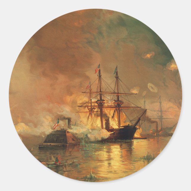 Adesivo Redondo Captura de Nova Orleães para a Guerra Civil Americ (Frente)