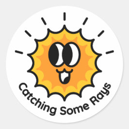 Adesivo Redondo Capturando alguns Rays Sun Sticker