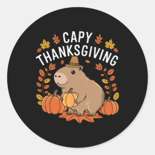 Adesivo Redondo Capy Thankand Funny Capybyra Fall