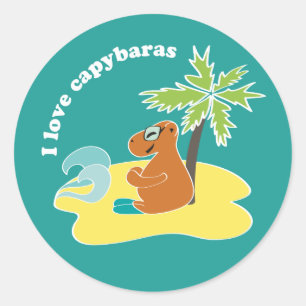 Adesivo Redondo Capybara