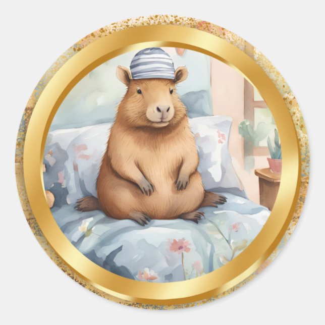 ADESIVO REDONDO CAPYBARA - 2 STICKERS (Frente)