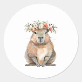 Adesivo Redondo Capybara Baby Shower • Oh Baby Wildflower
