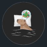 Adesivo Redondo Capybara Sleep Night Xmas Rodent Christmas Dream C<br><div class="desc">Capybara Sleep Night Xmas Rodent Christmas Dream Capybara</div>