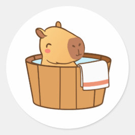Adesivo Redondo Capybara Stickers | Bastões de animais bonitos par