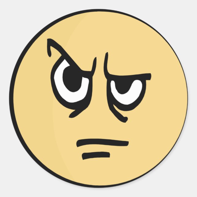 Adesivo Redondo Cara amarela que é agravada. (Frente)