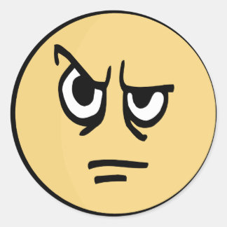 Adesivo Redondo Cara amarela que é agravada.
