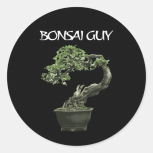 Adesivo Redondo Cara Bonsai citação engraçada para amantes bonsai