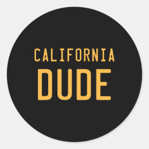 Adesivo Redondo Cara Califórnia Retro Costa Oeste Socal Norcal Sur
