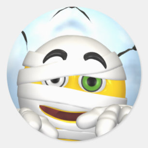 Adesivo Redondo cara da múmia