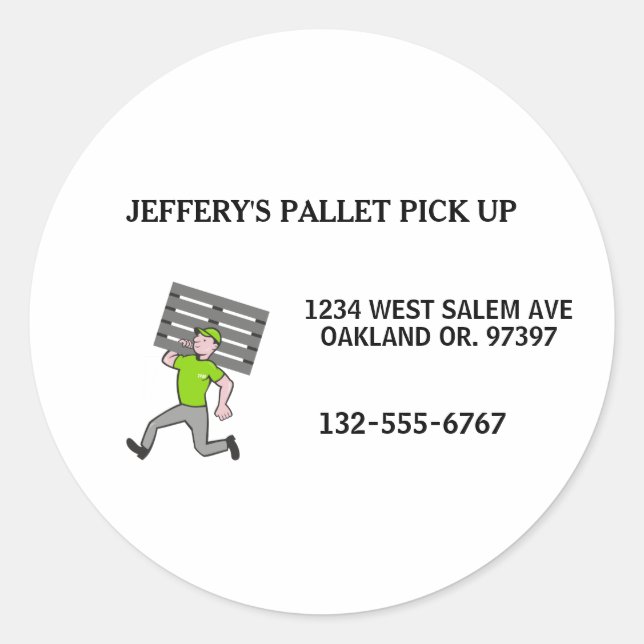 Adesivo Redondo Cara de Cartografia de Palete de Madeira Profissio (Frente)