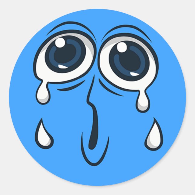 Adesivo Redondo Cara de Choro Louco (Frente)