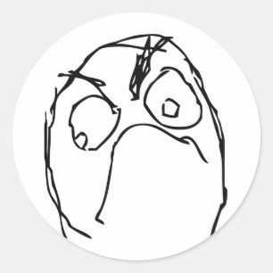 Adesivo Redondo Cara De Memória Irritada E Infeliz
