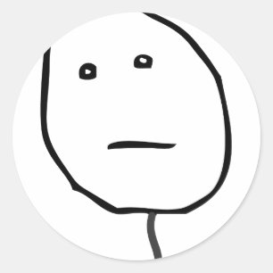 Adesivo Redondo Cara de póquer