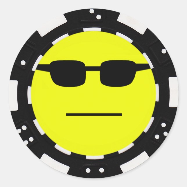 Adesivo Redondo cara de pôquer (Frente)