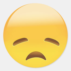 Adesivo Redondo Cara Disappointed Emoji