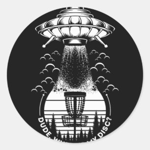 Adesivo Redondo Cara Disc Golf Onde Está Meu Disc