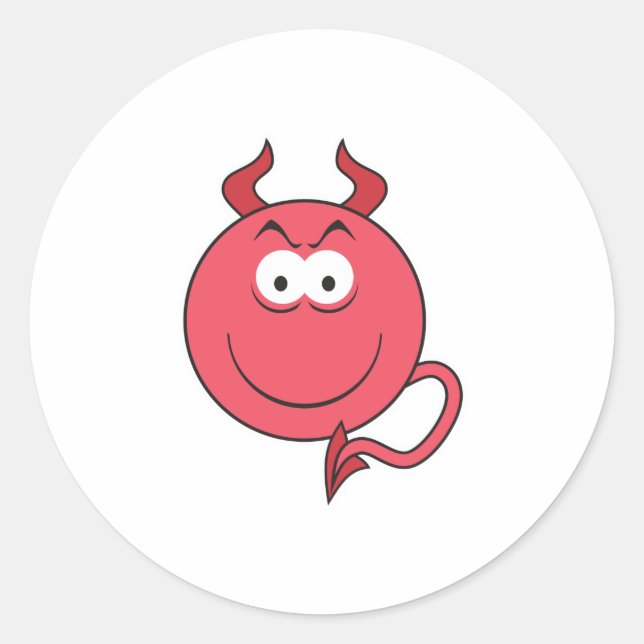 Adesivo Redondo Cara do diabo (Frente)