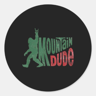 Adesivo Redondo Cara do Montanhista Divertido Design Bigfoot