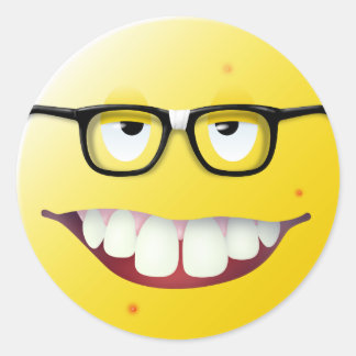 Adesivo Redondo Cara do nerd