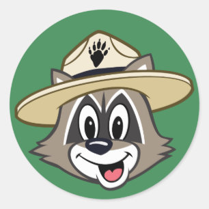 Adesivo Redondo Cara do rick da guarda florestal do rick   da