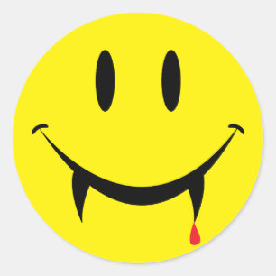 Adesivo Redondo Cara do vampiro