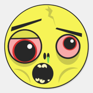 Adesivo Redondo Cara do zombi