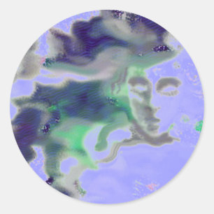 Adesivo Redondo Cara Elvish - um desenho digital, arte da fantasia