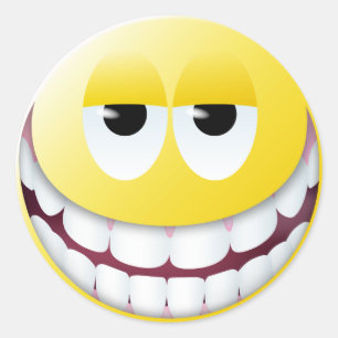 Adesivo Redondo Cara enorme do sorriso
