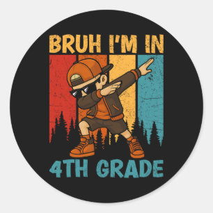 Adesivo Redondo Cara Eu Estou Na 4ª Série Menino Dabbing Stu