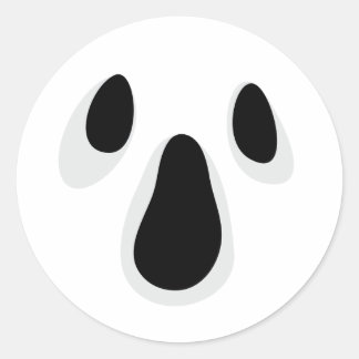 Adesivo Redondo Cara fantasma fantasma fantasma de Halloween